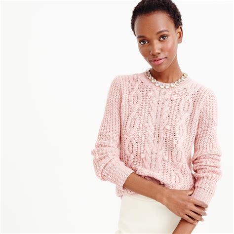 celine pink cashmere sweater|CREW NECK SWEATER IN CABLE.